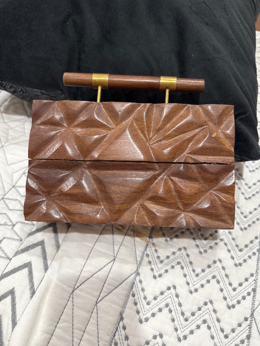 Wooden Carved Clutch, NWOT, Handicrafts